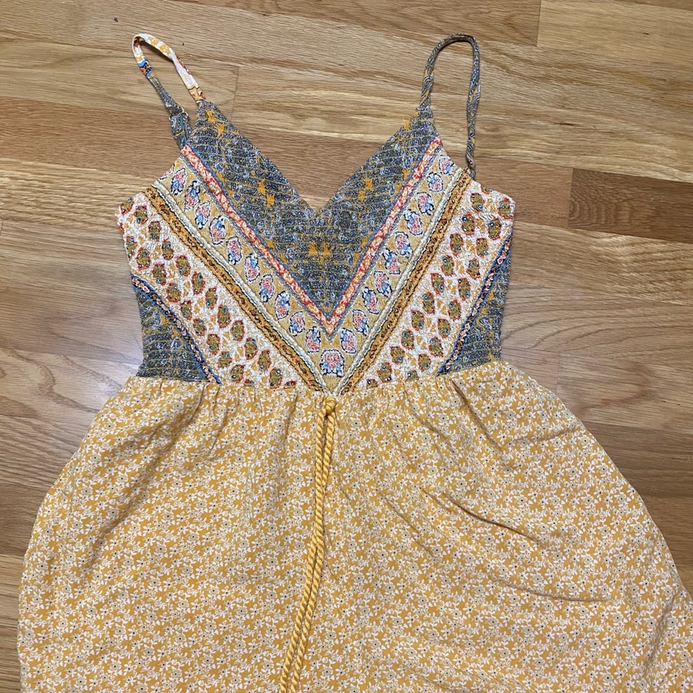Yellow boho romper